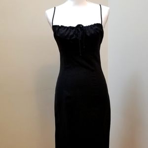 MICA black linen blend sheath dress